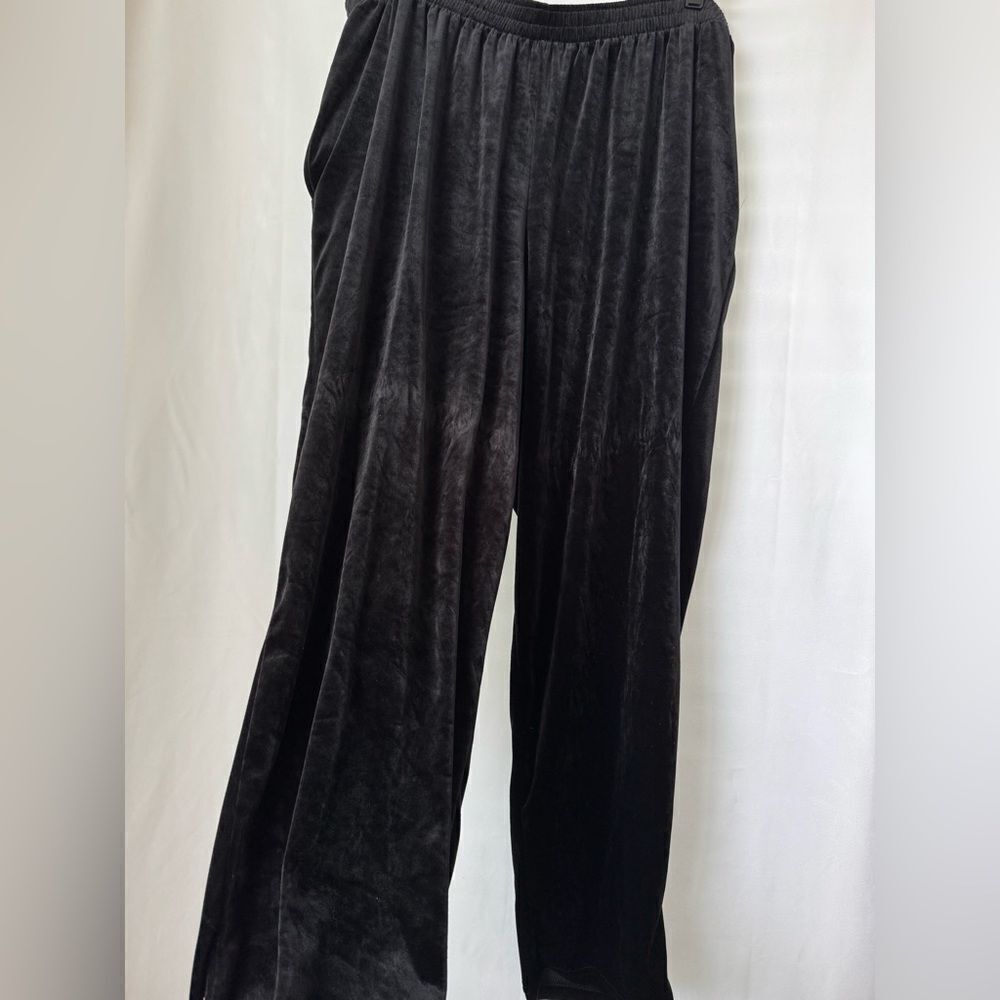 Diane Von Furstenberg Velvet Stretch Waist Pants Women’s Sz 3X Pull-On Black Vtg